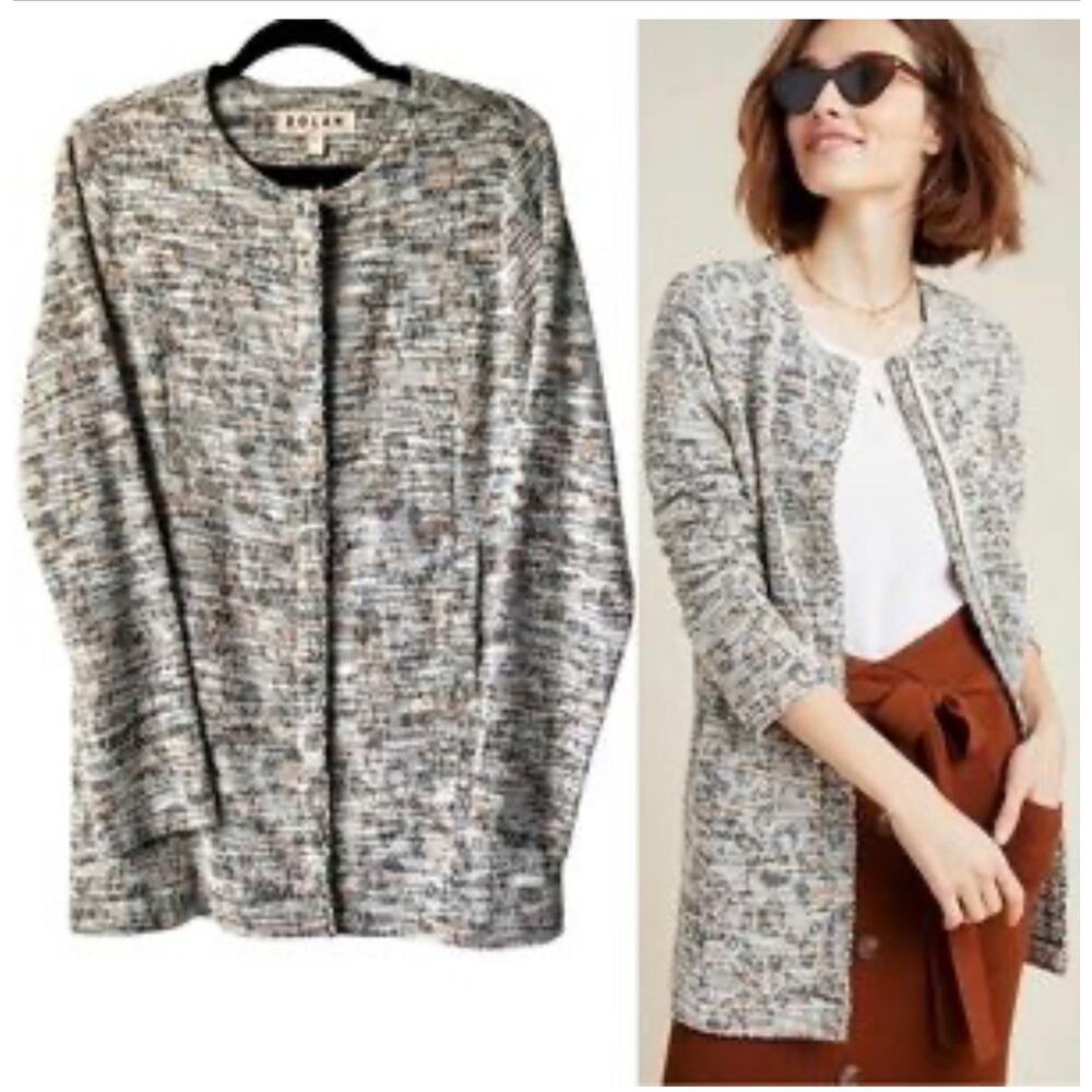 Dolan Left Coast Anthropologie Full Zip Tweed Jacket Coat‎ Multicolor Size Small